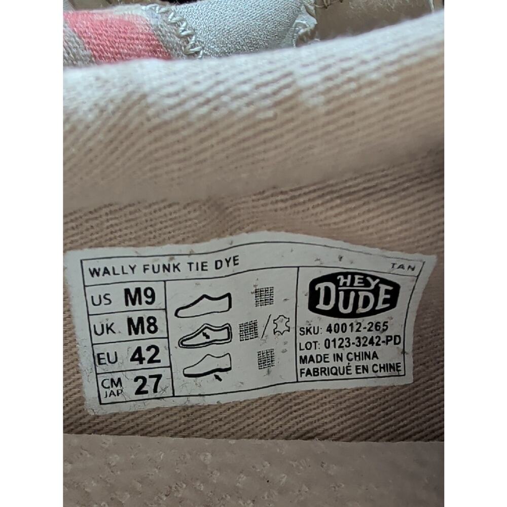 Hey Dude Wally Funk Tie Dye Tan Tie Dye Slip On Comfort Walking Outdoor Sneakers - Picture 5 of 6